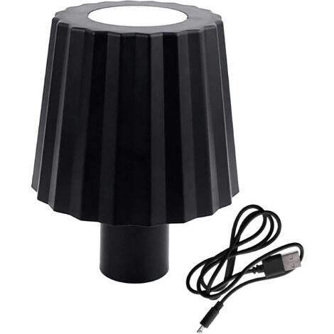 Akku Touch Flaschenleuchte geriffelt 14 x 10 cm - schwarz - Flaschenlicht warm und kalt weiß zum Aufstecken - Deko Flaschen Lampe Tischleuchte dimmbar wiederaufladba
