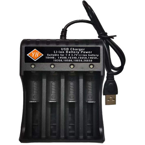 1x USB Lithium Ionen Akku 18650 Lithium Batterie 3,7 V 4 Steckplätze Ladegerät 