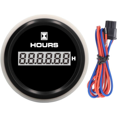 AKLOSIPY Gauge de Compteur Numérique de 52 Mm IP67 et, 0-99999.9H avec 7 Couleurs de Rétroéclairage pour l'utilisation de la Marine et des Machines.