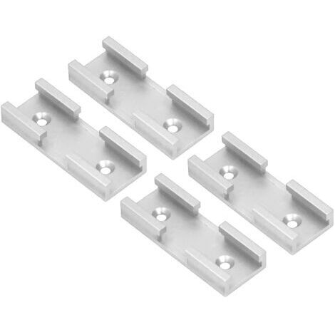 AKLOSIPY Pièces d'intersection en T, Kit de Connecteurs en Aluminium pour Menuiserie, Goulotte en T, Outils Universels pour Le Travail du Bois, 4 Pièces (Silver)