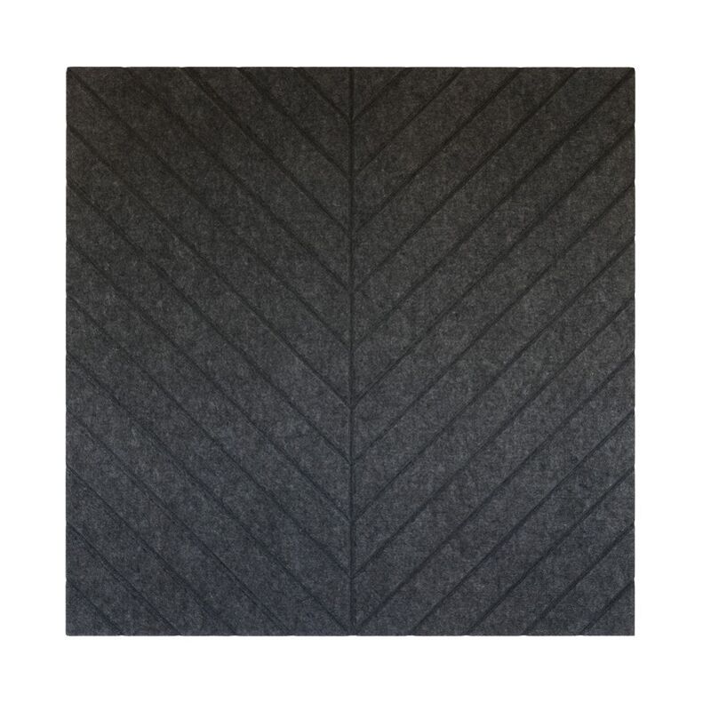 Panneau mural acoustique en feutre pet - 100x100 cm - Motif chevron Anthracite