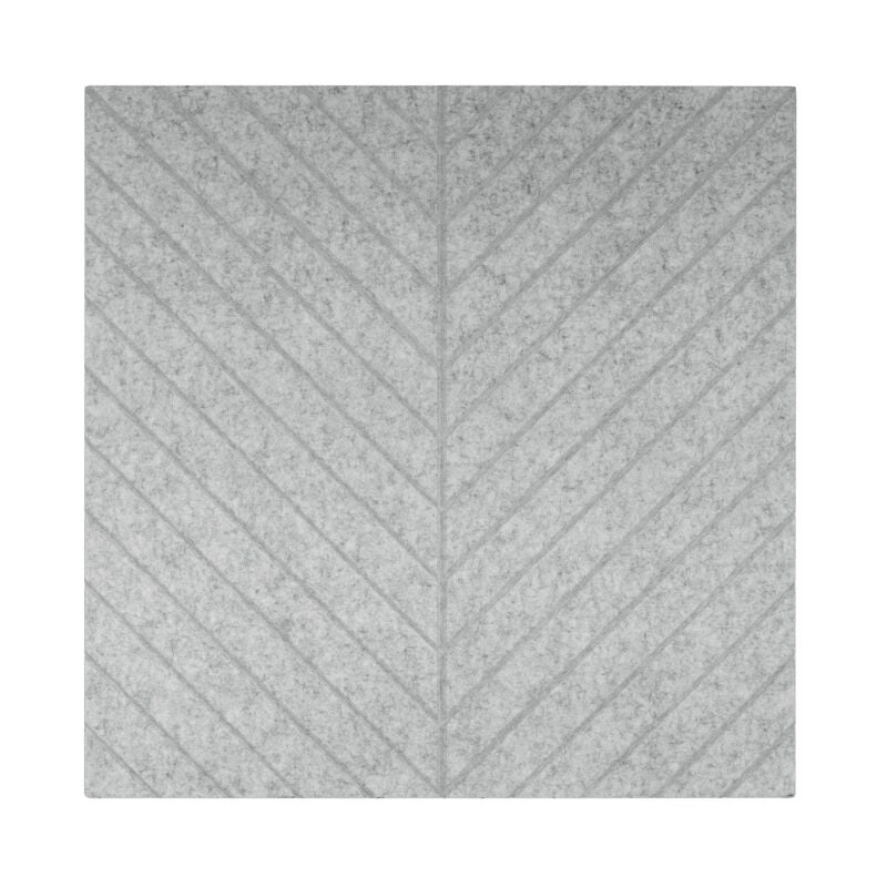 Panneau mural acoustique en feutre pet - 100x100 cm - Motif chevron Gris clair