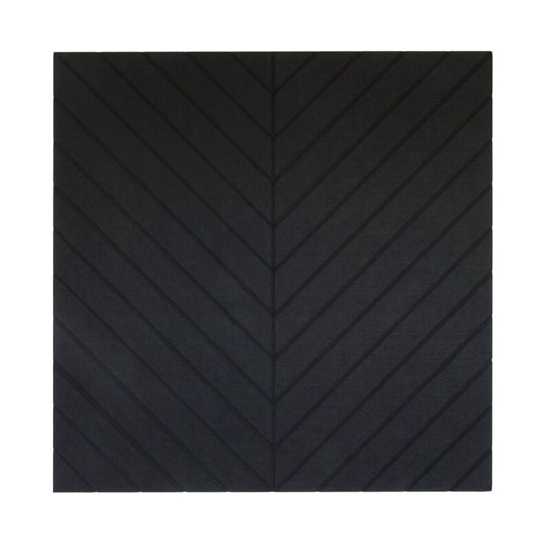 Panneau mural acoustique en feutre pet - 100x100 cm - Motif chevron Noir