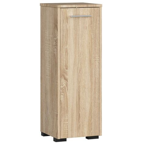 Akord – Colonne de salle de bain 30 cm – Chêne Sonoma – 1 porte battante – 2 étagères 30x30 cm – Hauteur 85 cm – Panneau stratifié