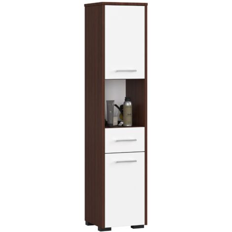 Giantex Armadio da Cucina Alto 180 cm, Credenza Alta da Cucina Multiuso,  Mobile Buffet in Legno con Cassetto e Ripiani Regolabili, Mobiletto Cucina  Salvaspazio Credenza, 60x40x180 cm,Bianco