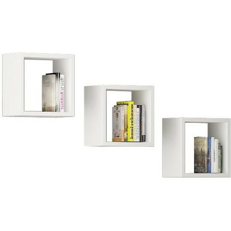 AKORD Wand-regal K | Regalbrett 3er-Set quadratische | Ablagen 25x25 cm | für Bücher, Blumen | für Wohnzimmer Schlafzimmer | funktionales Design | laminierte Platte 16 mm | Farbe weiß