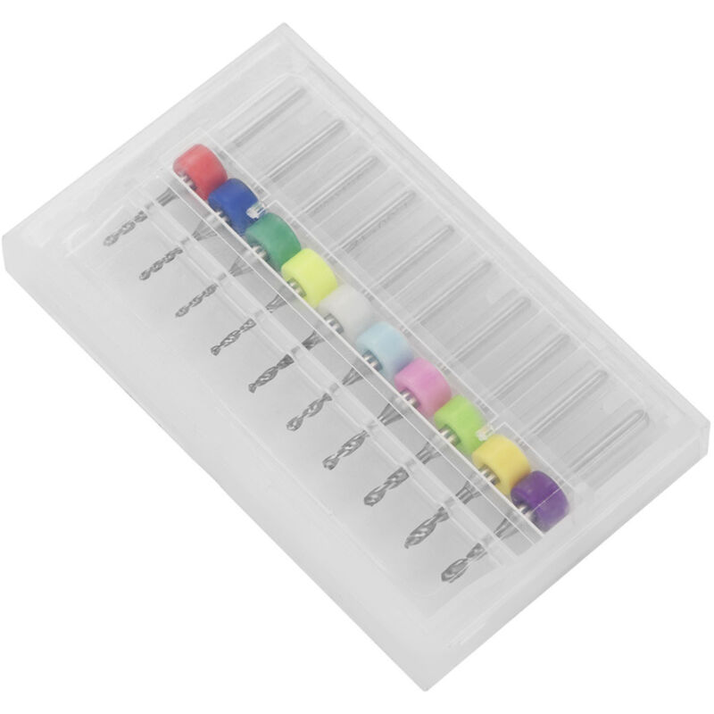 Image of Akozon 10-teiliges Mikrobohrer-Set aus Wolframkarbid 1,1–2,0 mm für Leiterplatten