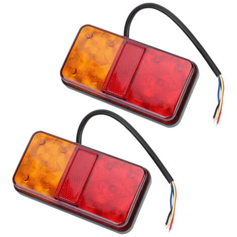 Akozon 2 Stück Universal 10LED Rücklicht 10-30V Rücklicht Anhänger Rücklicht für LKWs Anhänger Boot Wohnwagen (Rot Gelb)