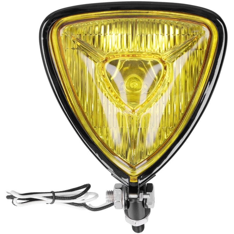 Image of Akozon Scheinwerfer Gelbe Linse Schwarzes Gehäuse 12V 55W Motorrad Retro ATVs.
