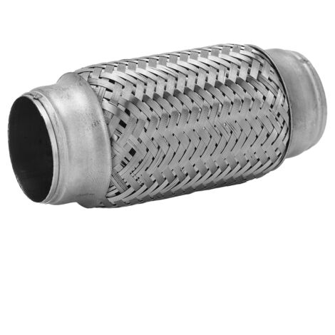 Akozon Tuyau Flexible D'échappement 50x155mm Accouplement de Tuyau Flexible D'échappement Tissé de Voiture Tube D'échappement Tressé Tube à Joint Flexible Ondulé en Acier Inoxydable pour les Autob.
