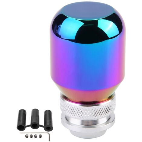 Akozon Universal Manual Gear Shift Bouton avec 3 Adaptateurs, Tête de Levier de Vitesses de Modification de Voiture en Titane, Installation Facile, Forme de Balle Ronde -.