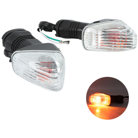 Akozon Wasserdichter Blinker, 2 Stück LED Motorrad-Blinker für ZX-6R 636 600 ZX-6RR KLE 500 KLE 650 KLR 650 Z750S (Schwarz + Weiß).