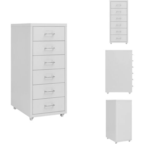 Aktenschränke - Living Aktenschrank mit Rollen Grau 28x41x69 cm Metall