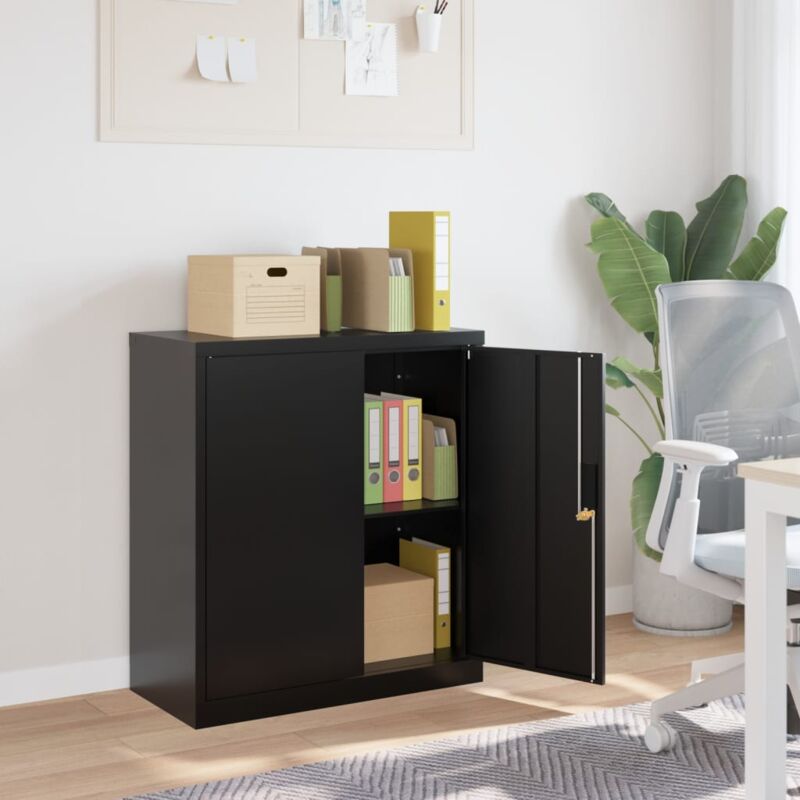 Aktenschrank Schwarz 79x40x90 Cm Stahl Vidaxl