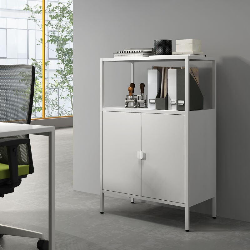 Aktenschrank Hailuoto 70x40x110cm Hellgrau [en.casa]