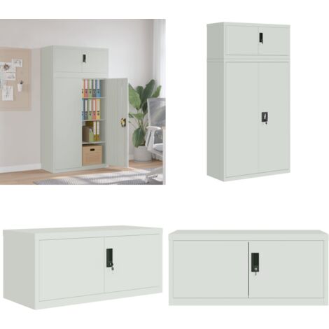 Aktenschrank Hellgrau 90x40x180 cm Stahl - Aktenschrank - Schreibtischschrank - Büroschrank - Metallschrank - Aufbewahrungsbox - Home & Living