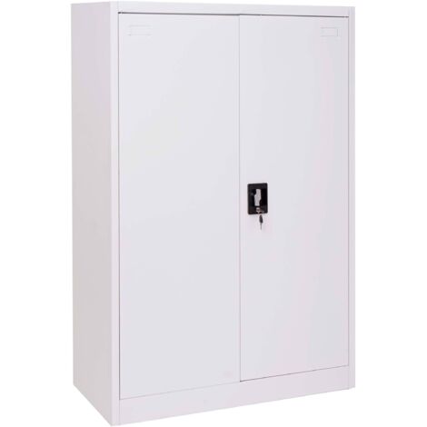 Aktenschrank HHG-731, Stahlschrank Büroschrank Schrank, 2 Türen abschließbar Metall 140x90x40cm weiß