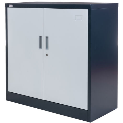 Aktenschrank KIEW weiss dunkelgrau 90x40x90cm