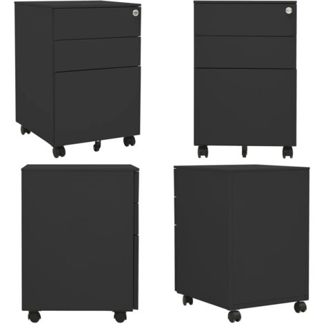 Aktenschrank mit Rollen Anthrazit 39x45x60 cm Stahl - Büroschrank - Büroschränke - Home & Living