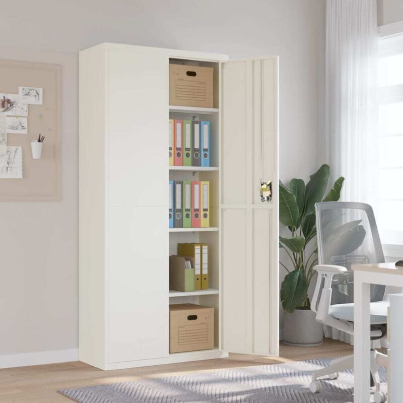 Aktenschrank Weiß 90x40x200 Cm Stahl - Vidaxl
