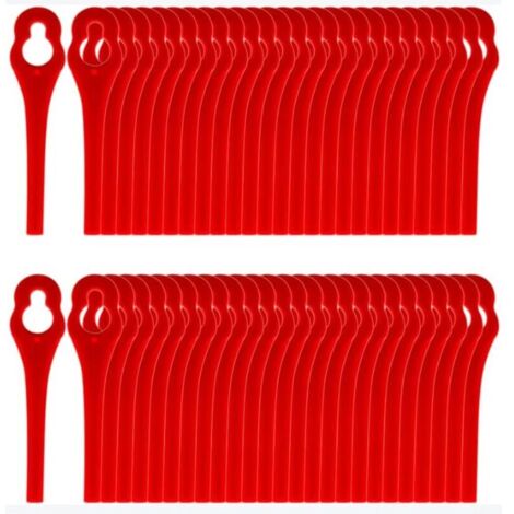 Aktionsangebot: 100 Ersatzklingen aus Kunststoff für Rasentrimmer, Fadentrimmer, Akku-Freischneider, Ersatzschneidklingen für Gartenrasen (L83 rot 10)