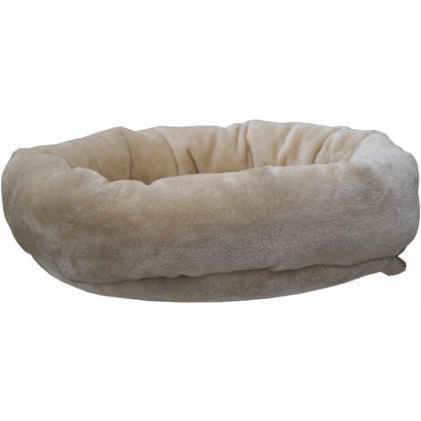 Aktiv Kat - Liegeebene mit Kuschelrand und Plüsch-Bezug Ø 45 cm - Creme