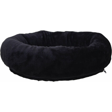 Aktiv Kat - Liegeebene mit Kuschelrand und Plüsch-Bezug Ø 45 cm - Schwarz