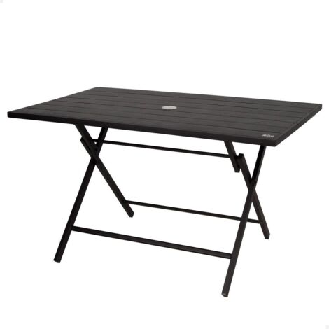 Aktive 61148 Table pliante acier noire 121x75x69 cm