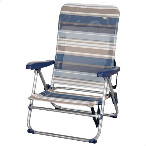 Aktive 62601 Silla de playa azul y gris cómoda