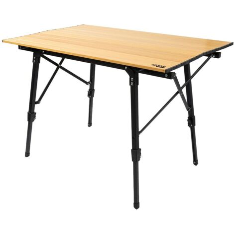 AKTIVE 63024 - höhenverstellbarer Campingtisch im Glamping-Stil, tragbare klappbare Campingtische, Maße 90 x 57 x 46/40 cm, of Aluminium