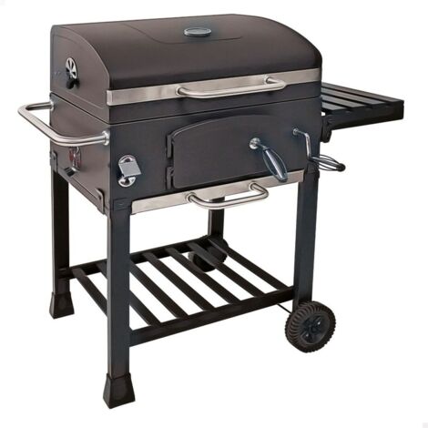 Aktive Barbecue portable argenté avec thermomètre et roues