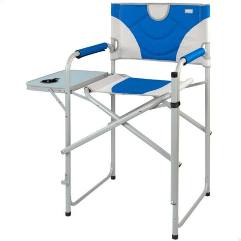 Aktive Chaise de Camping Pliable Bleu et Blanc Confort