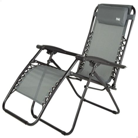 Aktive Chaise pliable gris foncé confortable extérieur