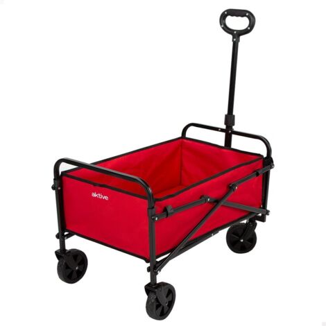 aktive Chariot pliable rouge multi-usages plage 65x94x40 cm