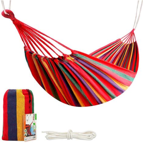 Aktive Hamac de jardin rouge lila vert jaune 200x100 cm