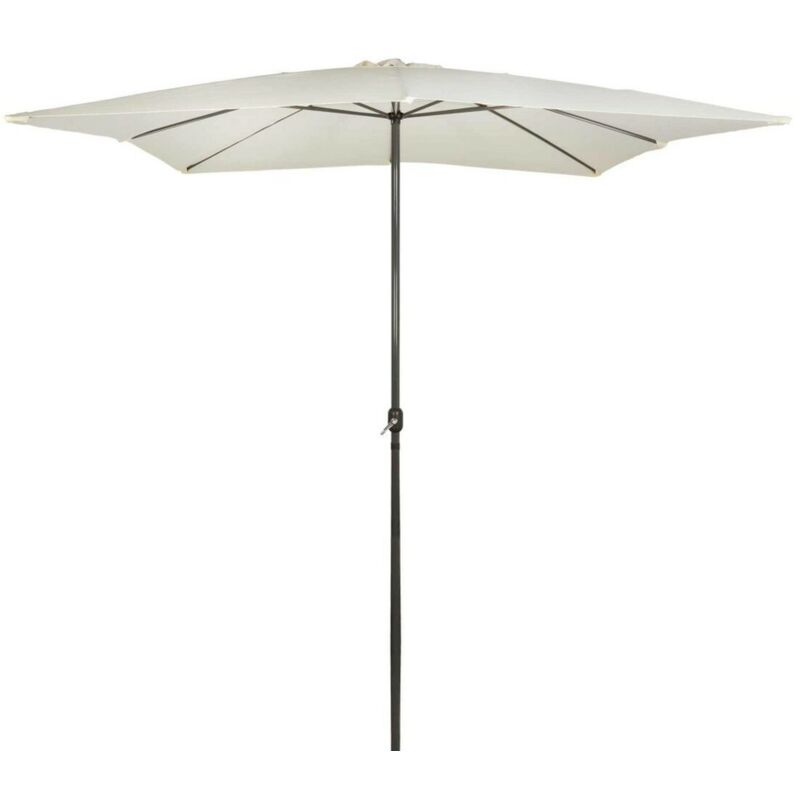 Aktive - Garden 53875 - Parasol Square 300 x 300 cm, mât en aluminium 48 mm, Vanille