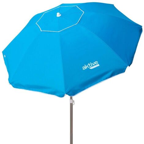 Aktive Parasol de Plage Bleu 200 cm Protection UV50