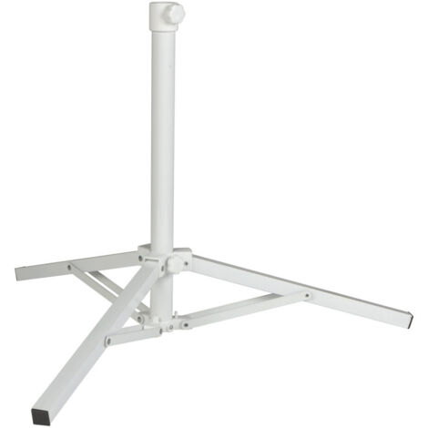 Aktive Pied de parasol pliable blanc robuste et léger