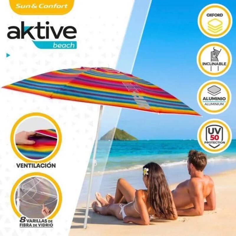 Aktive Windschutzschirm Für Den Strand Multicolor 220 Cm