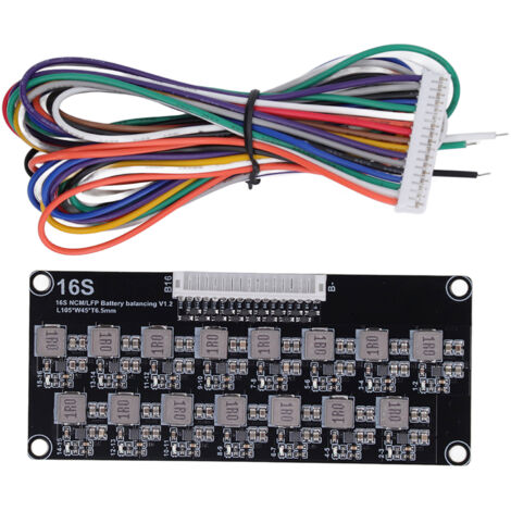 Aktiver 16S-Akkuausgleicher, induktive Balancerplatine mit Kabeln für 2-4,5V-Blöcke