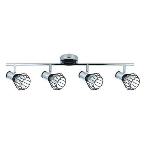 AKUNADECOR Badezimmer-Lichtleiste Mateo 4 Strahler chrom/schwarz