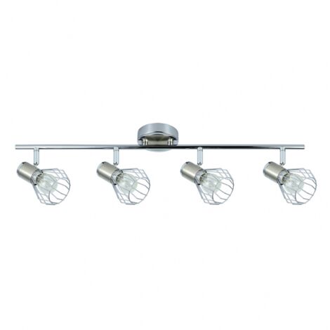 AKUNADECOR Badezimmer Wandleuchte mit metallischer Tulpe Mateo 4 Strahler Chrom-Nickel