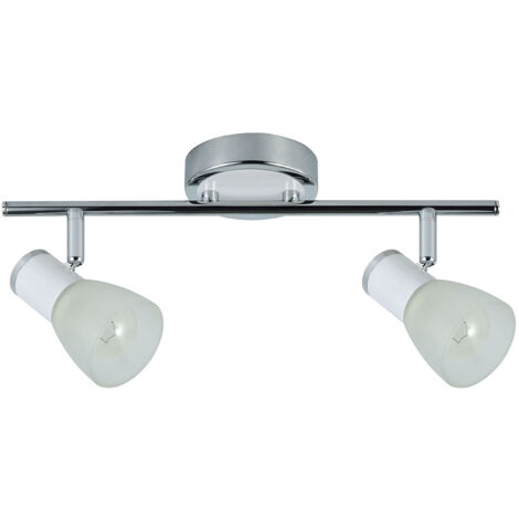 AKUNADECOR Cholo Applique de salle de bains à deux lumières blanc/chrome De