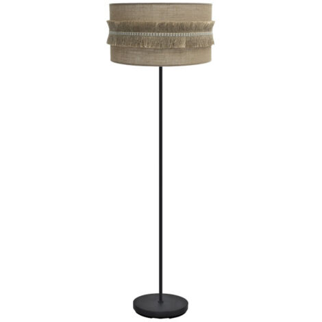 AKUNADECOR Lampada da terra Kala con paralume a frange beige