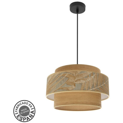 AKUNADECOR Lampe 40 Cm Modèle Samoa Avec Double Abat-jour Marron