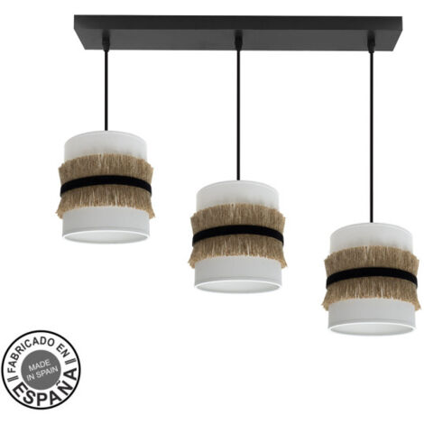 AKUNADECOR Lineare Lampe Modell Angola Schwarz Mit 3 Pendelleuchten Schirm