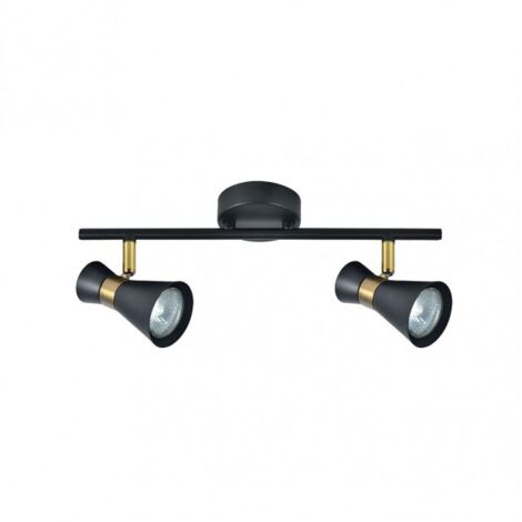 AKUNADECOR Striscia luminosa per bagno De Maximo 2 faretti Nero-pelle