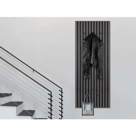 Akustikpaneel Garderobe GWEN in Eiche-Schwarz, Höhe 125cm