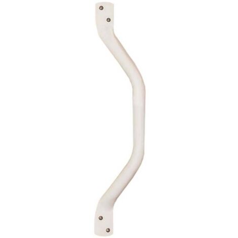 AKW 1700 Series Flat End Cranked Steel Grab Rail 630mm Length - White