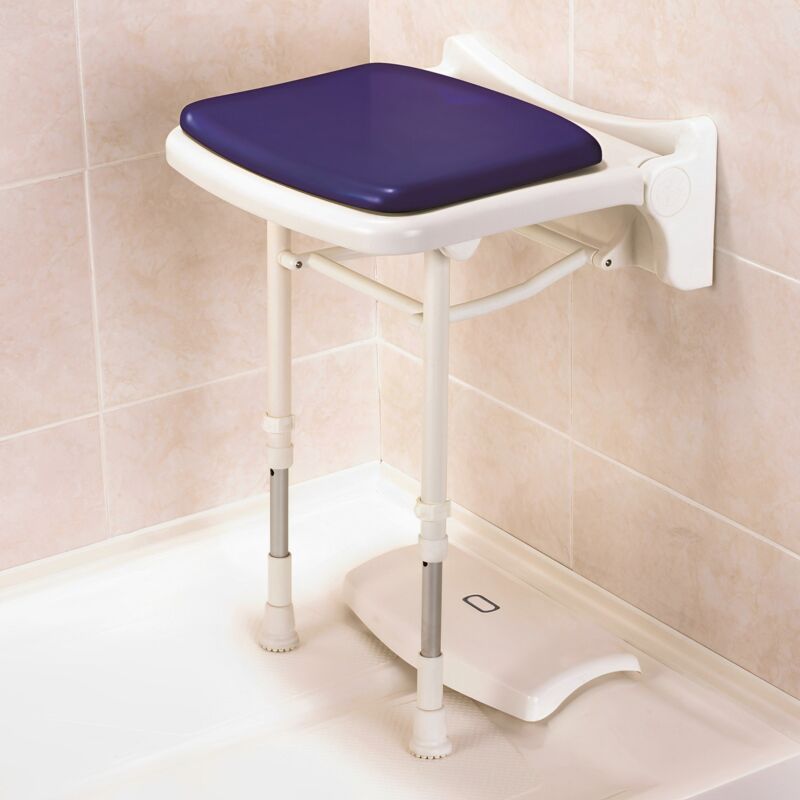 2000 Series Compact Fold Up Padded Shower Seat Blue - AKW